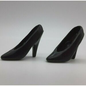 Barbie Heels‎ Black Pumps Shoes Doll Footwear Accessory  Vintage EUC
